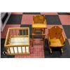 Image 1 : VINTAGE KIDS PLAY CRIB/HIGH CHAIR & ROCKING CHAIR