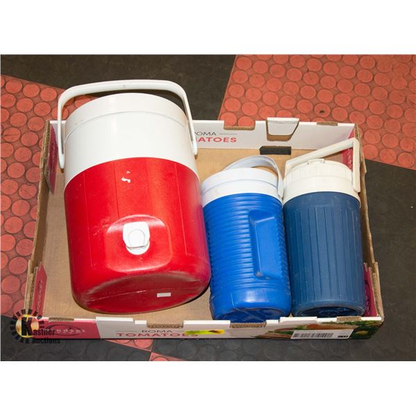 3 INSULATED COLEMAN/IGLOO BEVERAGE COOLERS