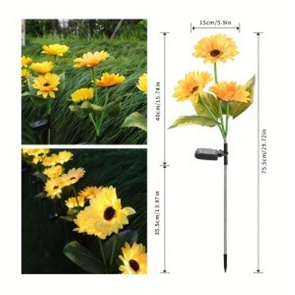 SOLAR THREE-HEAD SUNFLOWER OUTDOOR LIGHT (1 Pc.)