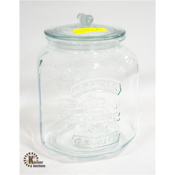 NEW LARGE GLASS STORE DISPLAY PEANUT JAR