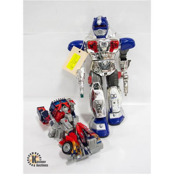 LOT OF 2 ACTION TOYS OPTIMUS PRIME TRANSFORMER
