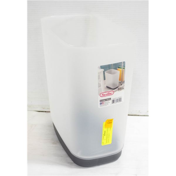 NEW STERILITE 3.3 GALLON SLIM WASTE BASKET