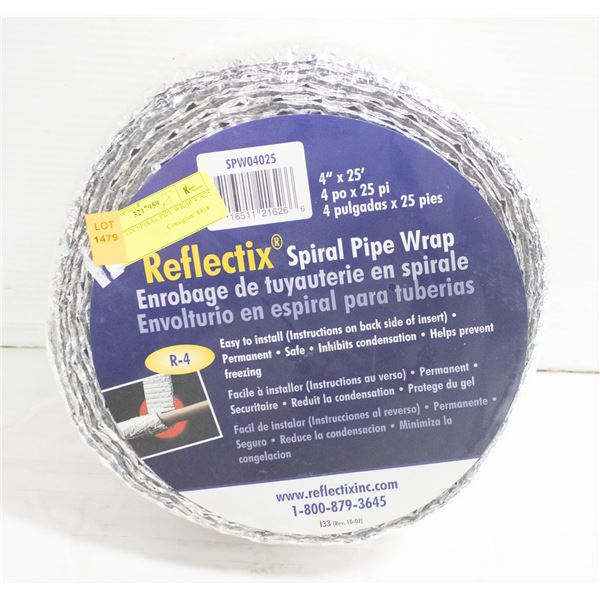 REFLECTIX SPIRAL PIPE WRAP 4"X25 FT