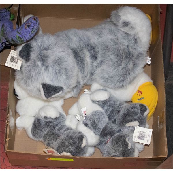 BOX OF STUFFED TOY ANIMALS