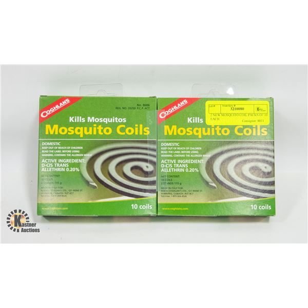 2 NEW MOSQUITO COIL PACKS OF 10 EACH