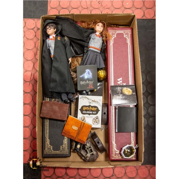 HARRY POTTER LOT INCLUDES DOLLS AND WANDS