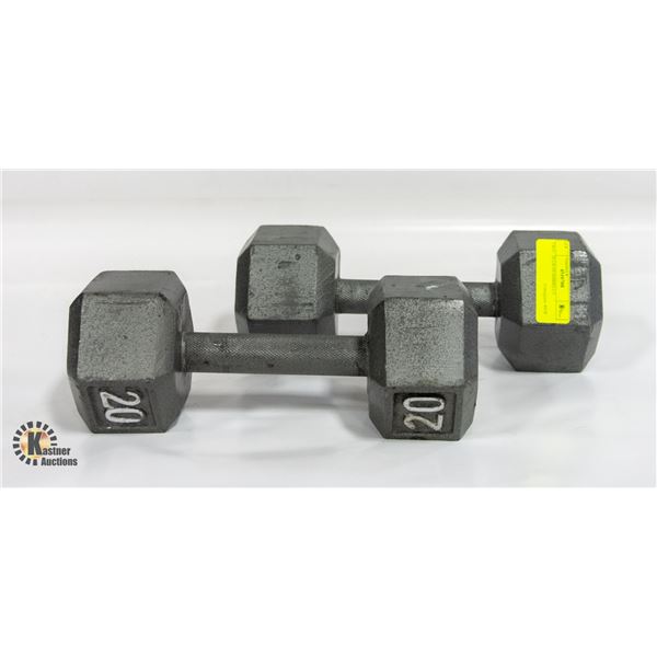 TWO - 20 LB DUMBBELLS