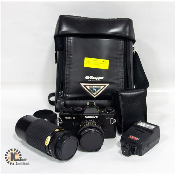 MAMIYA SLR CAMERA, OSAWA LENS, 2ND LENS, BAG &
