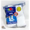 Image 1 : WHITE CREW SOCKS 6-12 SZ FRUIT OF LOOM NEW SEALED