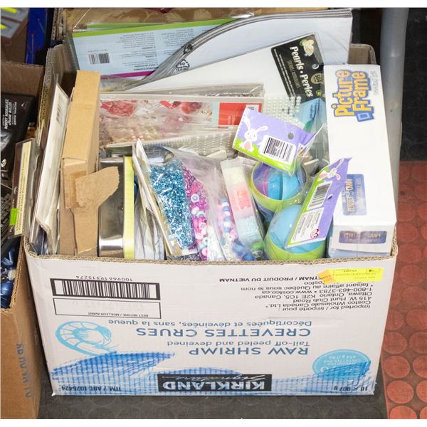 BOX OF ASSORTED CRAFT SUPPLIES