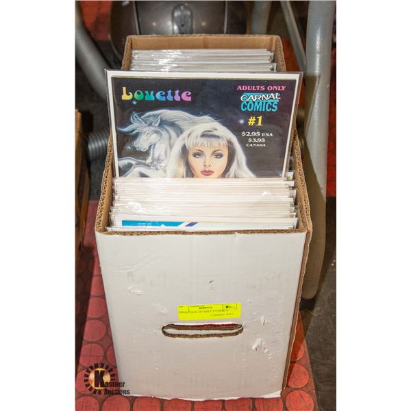 SHORT BOX OF ADULT COMICS