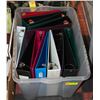 Image 1 : CLEAR TOTE WITH 12 BINDERS 1", 1 1/2", 2" &