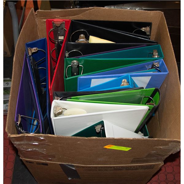 LARGE BOX OVER 30 LARGE BINDERS