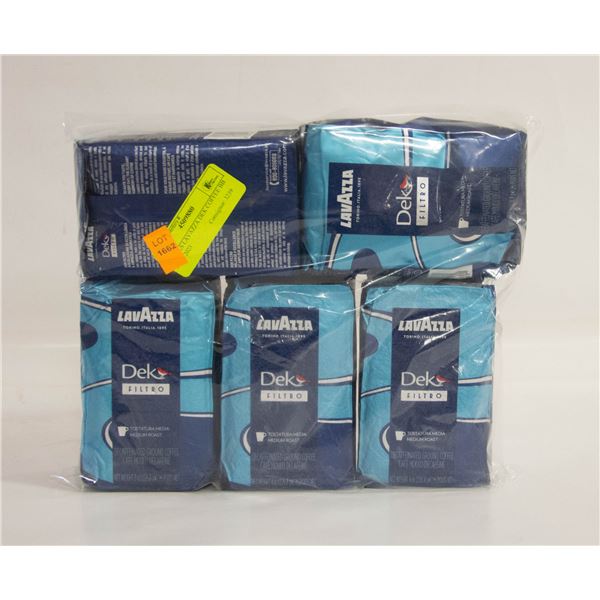 5 PACKS LAVAZZA DEK COFFEE BB JUNE 2023