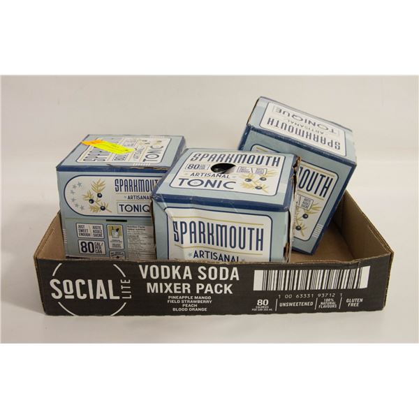 3X4 PACKS SPARKMOUTH TONIC WATER