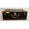 Image 1 : ANTIQUE BLACK LEATHER TRAVEL SUITCASE