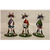 Image 1 : 3 CAT FOLK ART STYLE TIN ORNAMENTS GOLFER THEMED