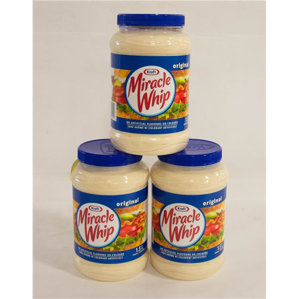 KRAFT MIRACLE WHIP 3X 1.5 LITRE BB JAN 2024