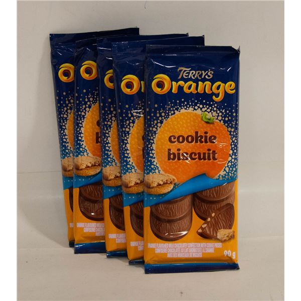 5 TERRYS ORANGE CHOCOLATE BARS BB 07/2023