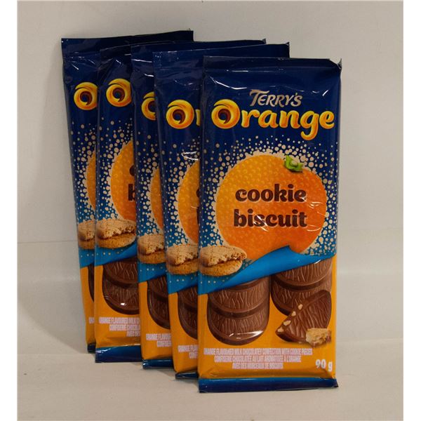 5 TERRYS ORANGE CHOCOLATE BARS BB 07/2023