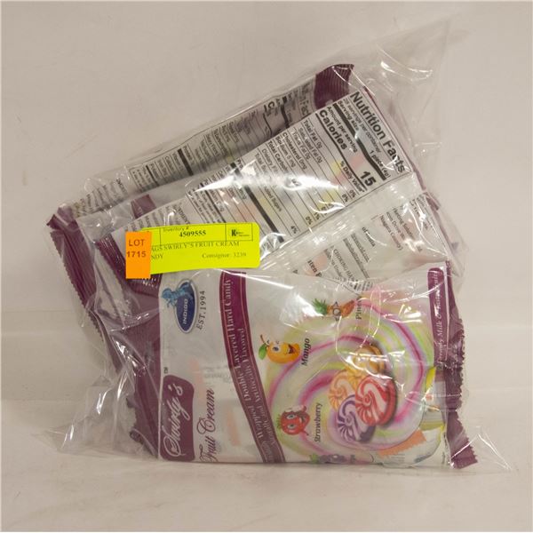 8 BAGS SWIRLY’S FRUIT CREAM CANDY BB AUGUST 2023