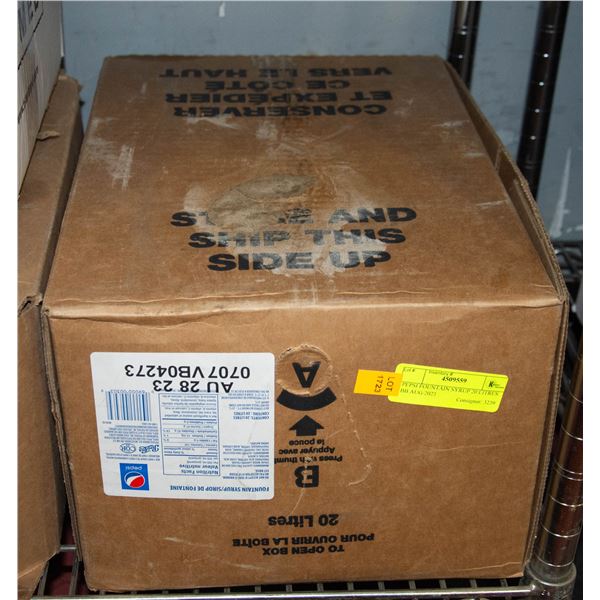 PEPSI FOUNTAIN SYRUP 20 LITRES BB AUG/2023