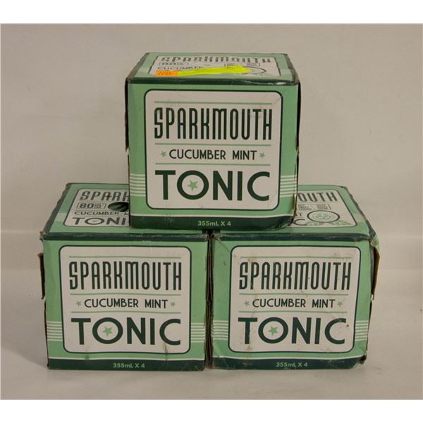 3X4 PACKS SPARKMOUTH TONIC WATER CUCUMBER
