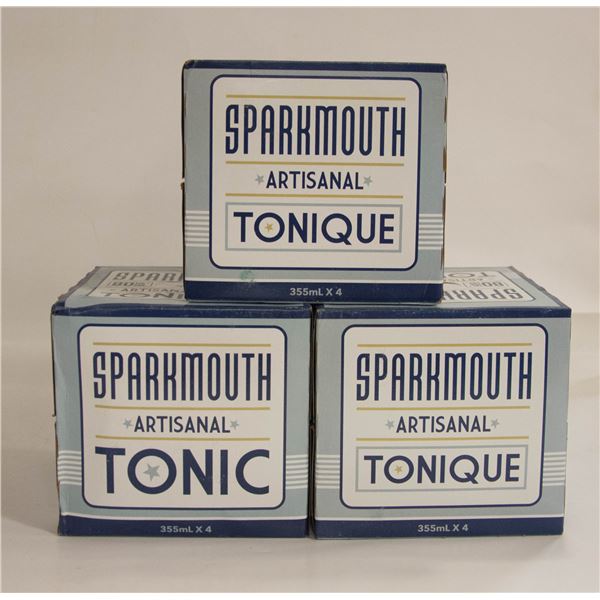 3X4 PACKS SPARKMOUTH TONIC WATER