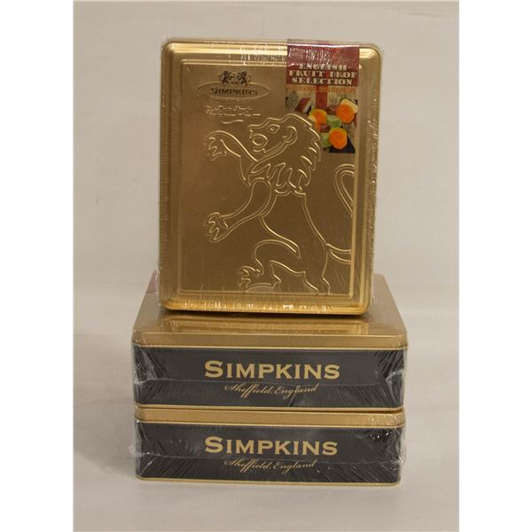 3 TINS OF ENGLISH FRUIT DROPS NO VISIBLE BB DATE