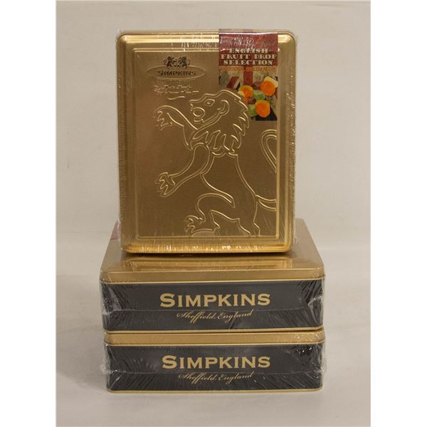 3 TINS OF ENGLISH FRUIT DROPS NO VISIBLE BB DATE