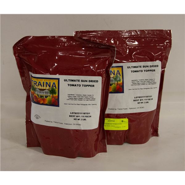2 BAGS SUNDRIED TOMATOES TRAINA BB NOV 2024