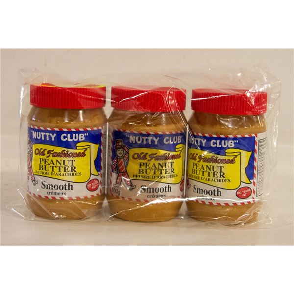NUTTY CLUB OLD FASHIONED PEANUT BUTTER X3