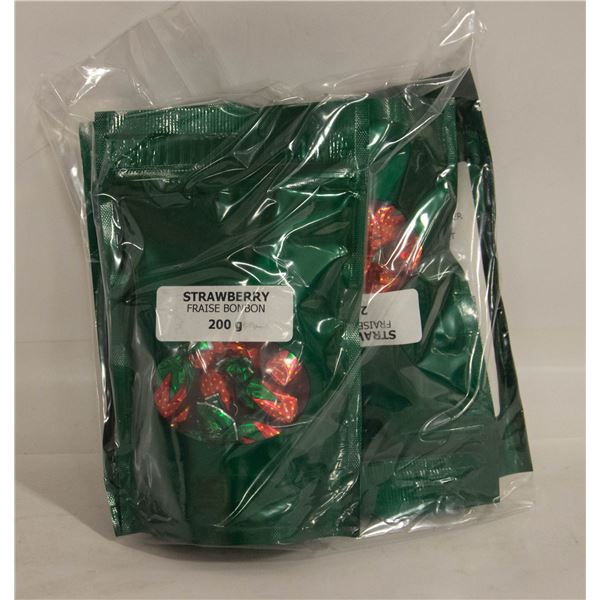 4 BAGS STRAWBERRY CANDY NO VISIBLE BB DATE