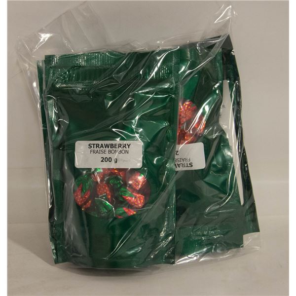 4 BAGS STRAWBERRY CANDY NO VISIBLE BB DATE