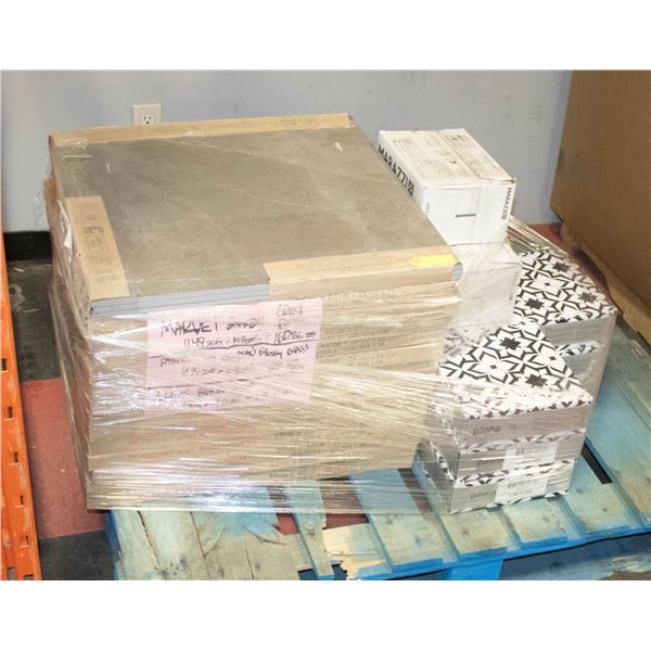 PALLET OF TILES INCLUDES PASHA OBSIDIAN ANTIQUE