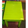 Image 1 : BRIGHT GREEN PAINTED HANDMADE WOODEN SIDE TABLE