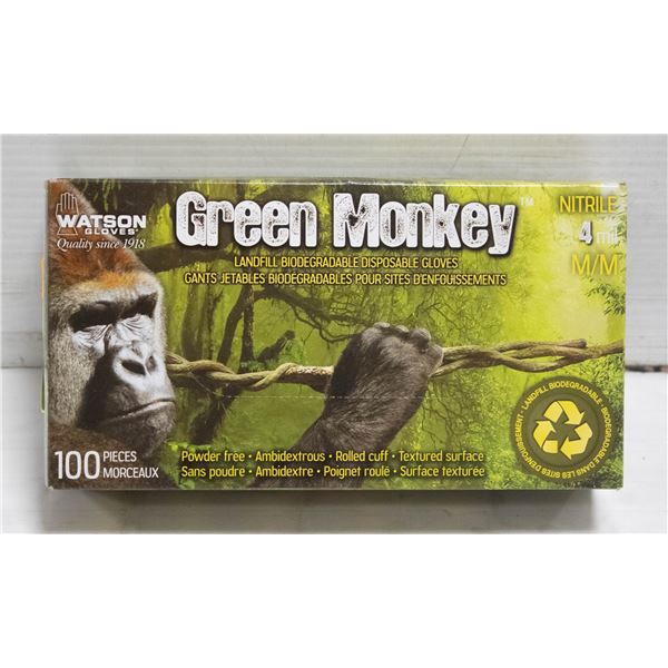 GREEN MONKEY 4 MIL DISPOSABLE GLOVES SIZE M/M