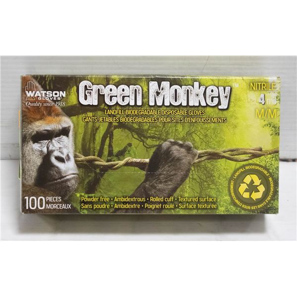 GREEN MONKEY 4 MIL DISPOSABLE GLOVES SIZE M/M