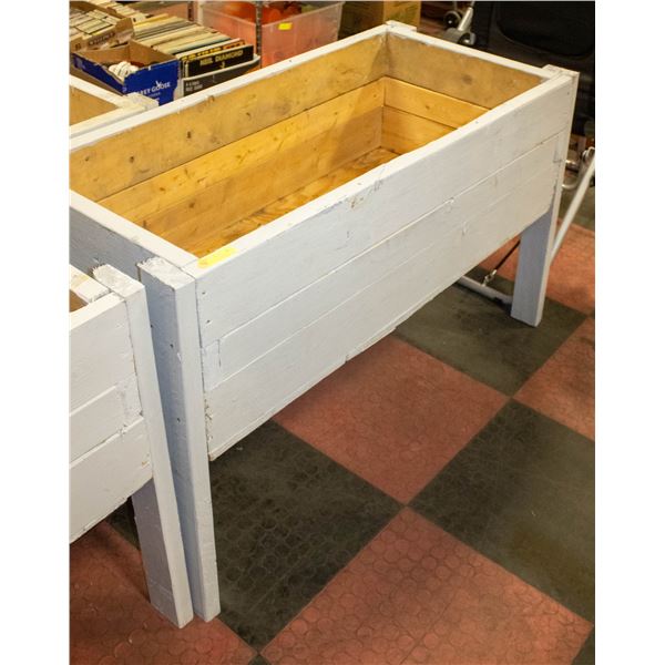 LARGE RAISED HANDMADE WOODEN GARDEN PLANTER