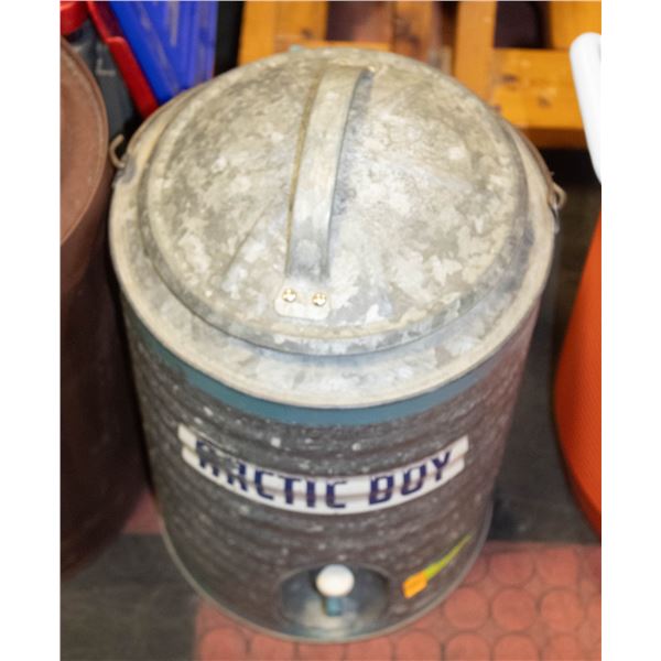 VINTAGE METAL ARCTIC BOY WATER COOLER