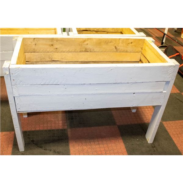 LARGE RAISED HANDMADE WOODEN GARDEN PLANTER