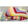 Image 1 : PATCHWORK QUILT & HANDMADE KNIT BLANKET-ESTATE