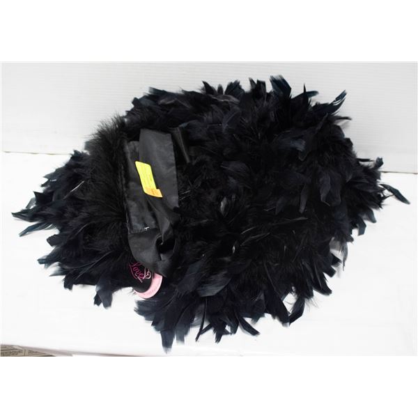 BLACK REAL FEATHER 8FT BOA & OSTRICH FEATHER