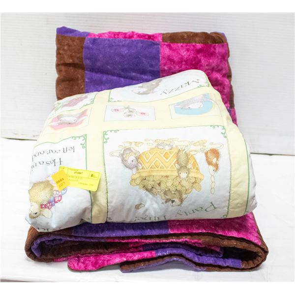 2 PATCHWORK QUILTS TOGETHER-ESTATE