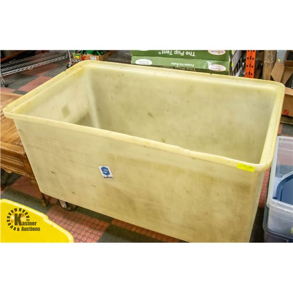 COMMERCIAL LINEN HAMPER ON CASTORS H-34.5" W-31.5"