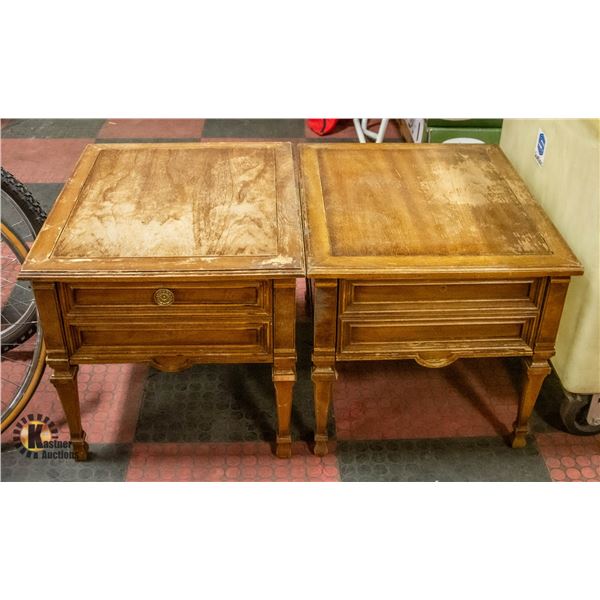 2 VINTAGE SIDE TABLES H-21.25" W-22.25" L-26.25"