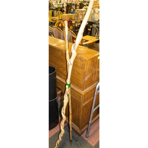 2 HAND CRAFTED WALKING/HIKING STICKS