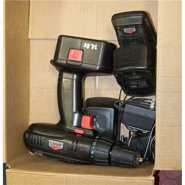 14V JOBMATE DRILL WITH 2 CHARGERS + 2 BATTERIES