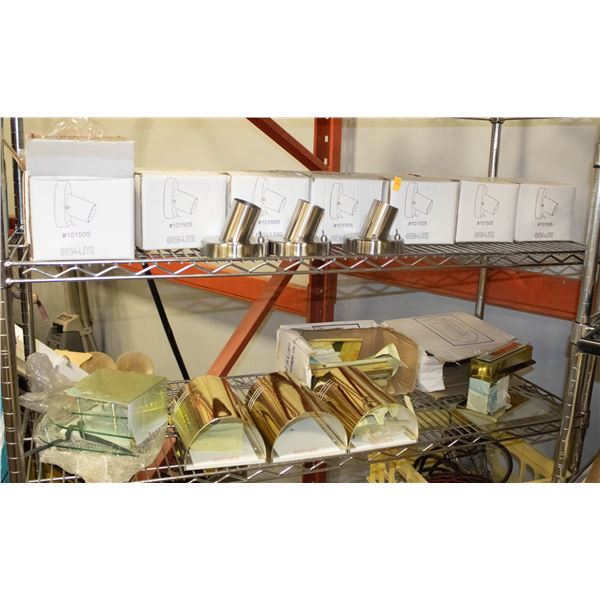 TWO SHELVES WITH ASSORTED LIGHTING