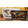Image 1 : TWO FRAMED DECORATIVE MAPS - BLACK AND WHITE